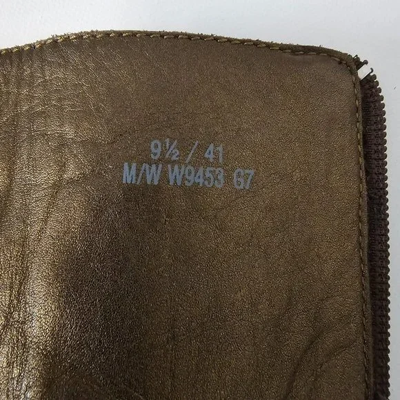 Born Brown Boots Knee High Zip Leopard Print Pony Hair Women Size 9 1/2 - Picture 7 of 16